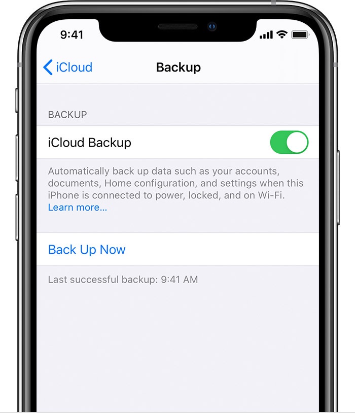 how to backup iphone to icloud for first time