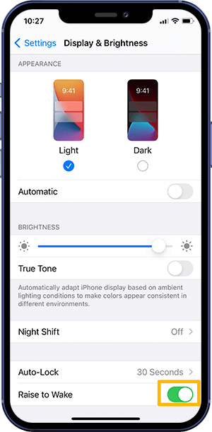iOS 17 Battery Drain Fix 5 - Turn Off Raise to Wake