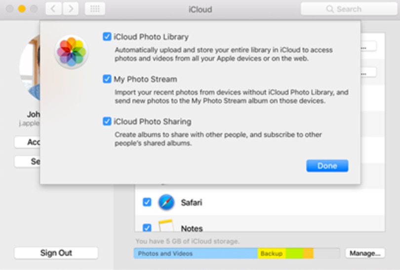 Enable iCloud Photo Library on Mac