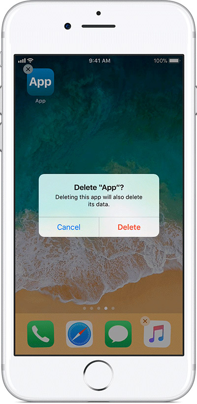 how do i delete an app from my iphone 8