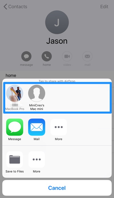 How Can I AirDrop Contacts from iPhone To iPhone