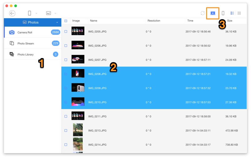 transfer iphotos to external hard drive