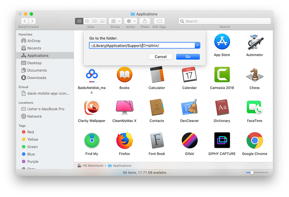 how does dropbox work on a mac special folder