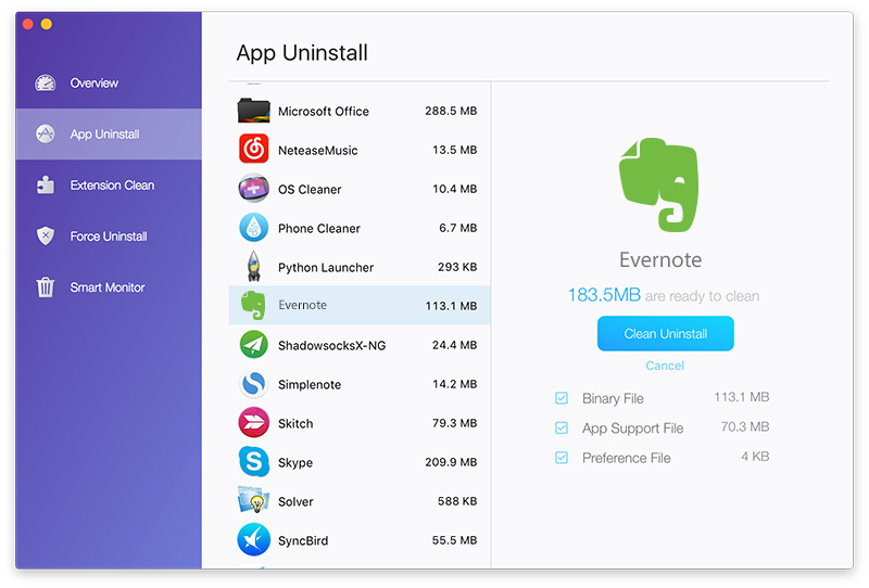 uninstall evernote mac