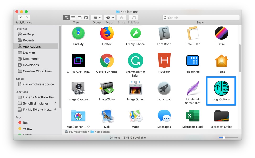 download logitech options for mac
