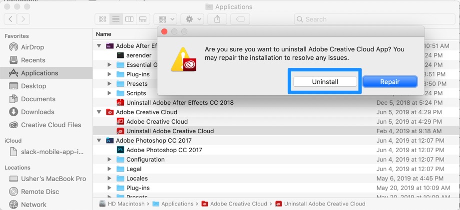 remove creative cloud