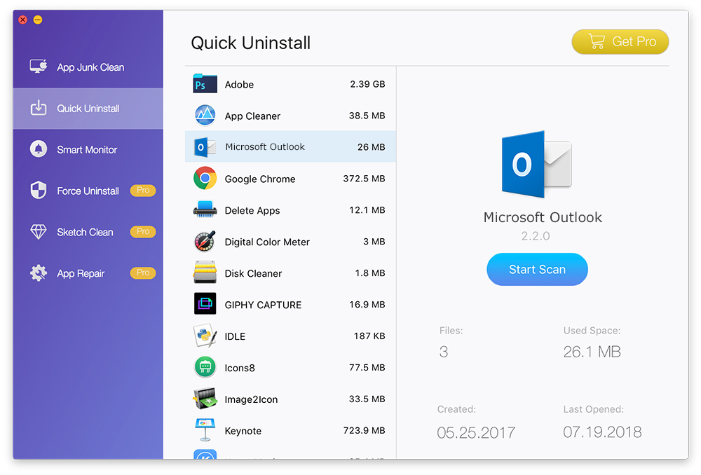 clean up outlook for mac
