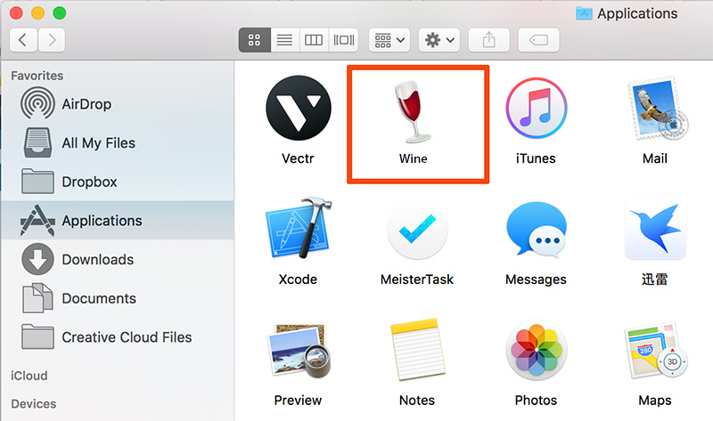 remove file association for wine on mac os x