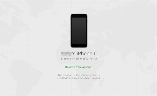 erase device find my iphone